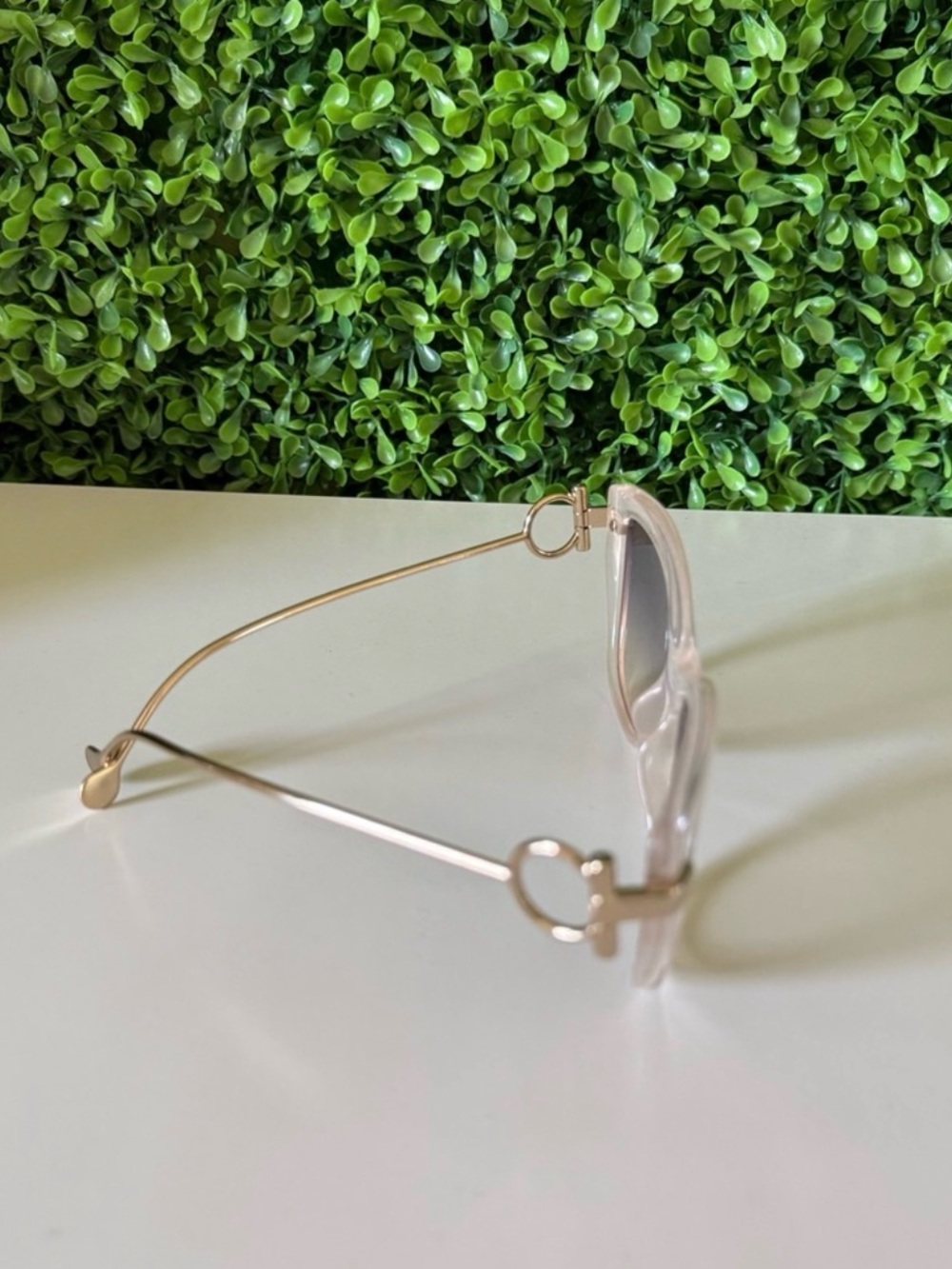 Salvatore Ferragamo Women's Beige Cat Eye Sunglasses - Picture 5 of 7